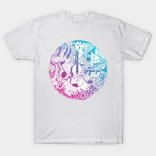 Dual Color Circle of Music T-Shirt by kenallouis